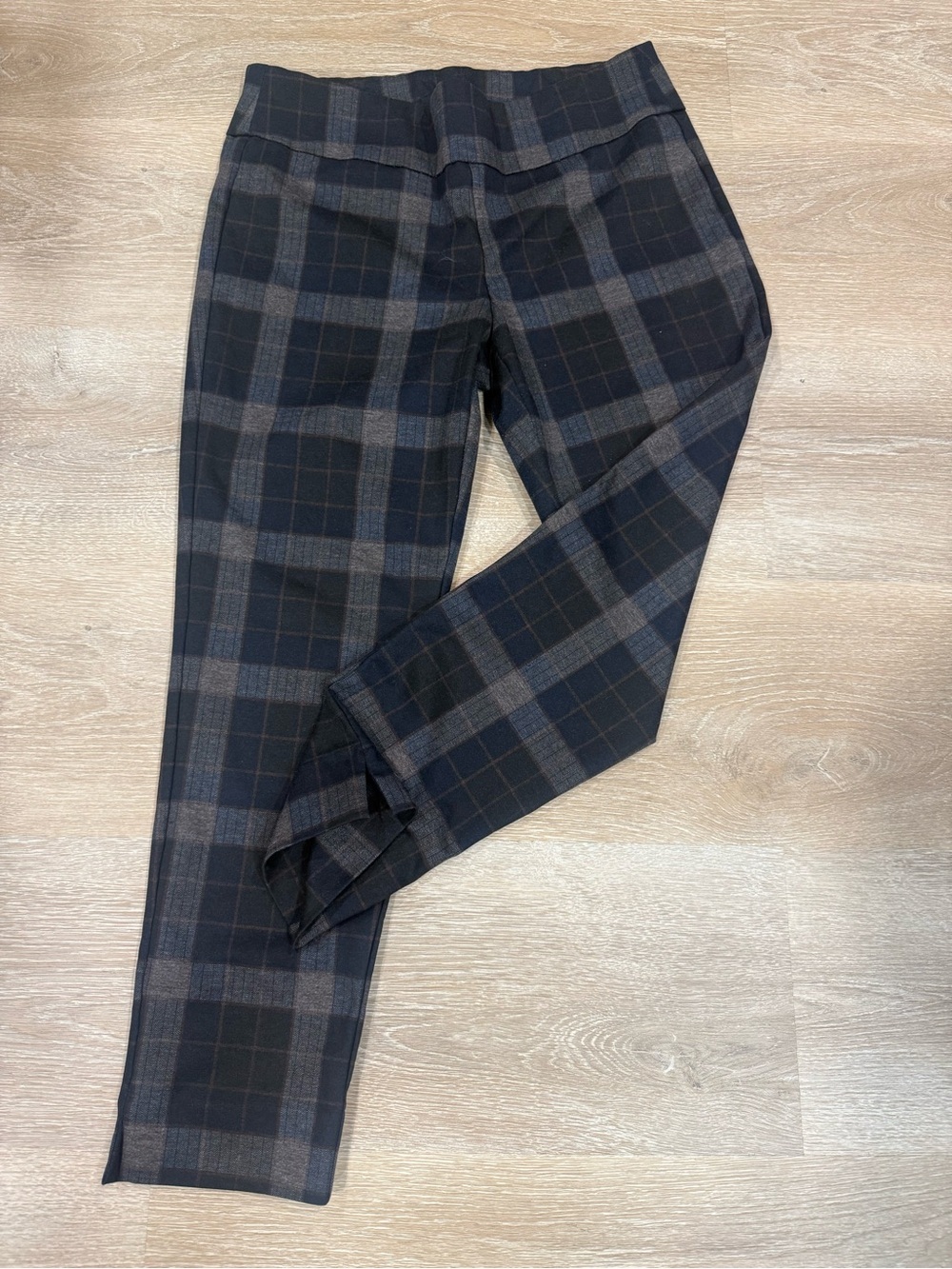 Zac & Rachel Navy and Gray Plaid Ankle Pants
